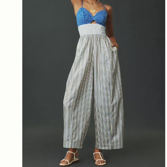Brand New Plenty by Tracy Reese Poplin Striped Jumpsuit - Picture 6 of 7